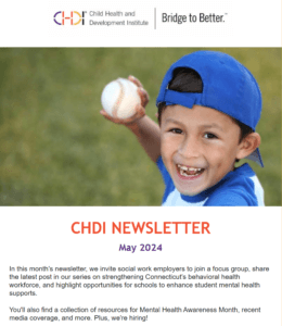 Screenshot of header of CHDI's May 2024 Newsletter.