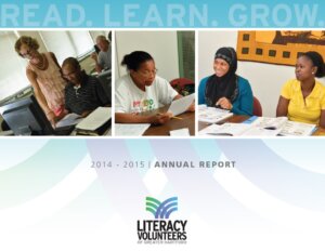 Cover of Literacy Volunteers of Greater Hartford 2015 Annual Report - Click to view PDF File